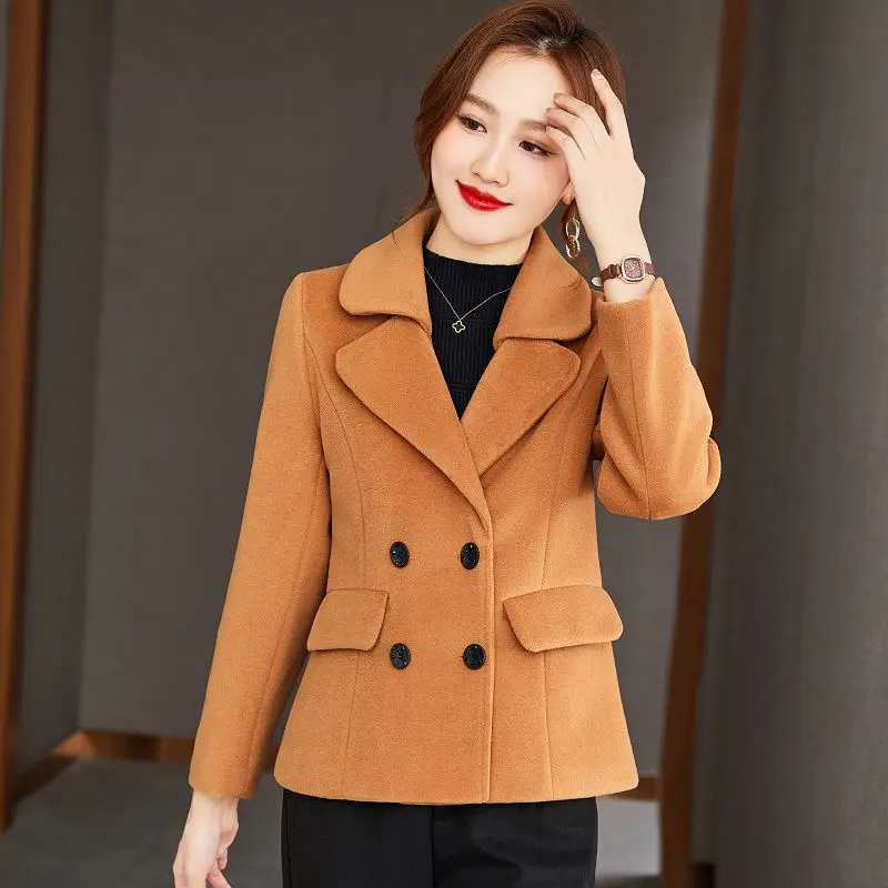 Woman Autumn Jacket Woolen Coat Female Double Breasted Femme Woolen Cloth Overcoat Tops Ladies Solid Trench Coat Outerwear G148
Woman Autumn Jacket Woolen Coat Female Double Breasted Femme Woolen Cloth Overcoat Tops Ladies Solid Trench Coat Outerwear G148