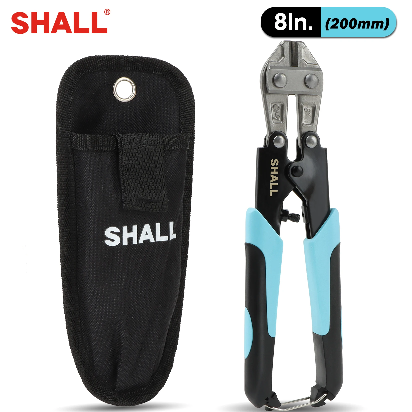 

SHALL Mini Bolt Cutter 8 Inch Bolt Plier Small Heavy Duty Wire Cutter Adjustable Opening hand tools Multi-tool Belt Bag Included