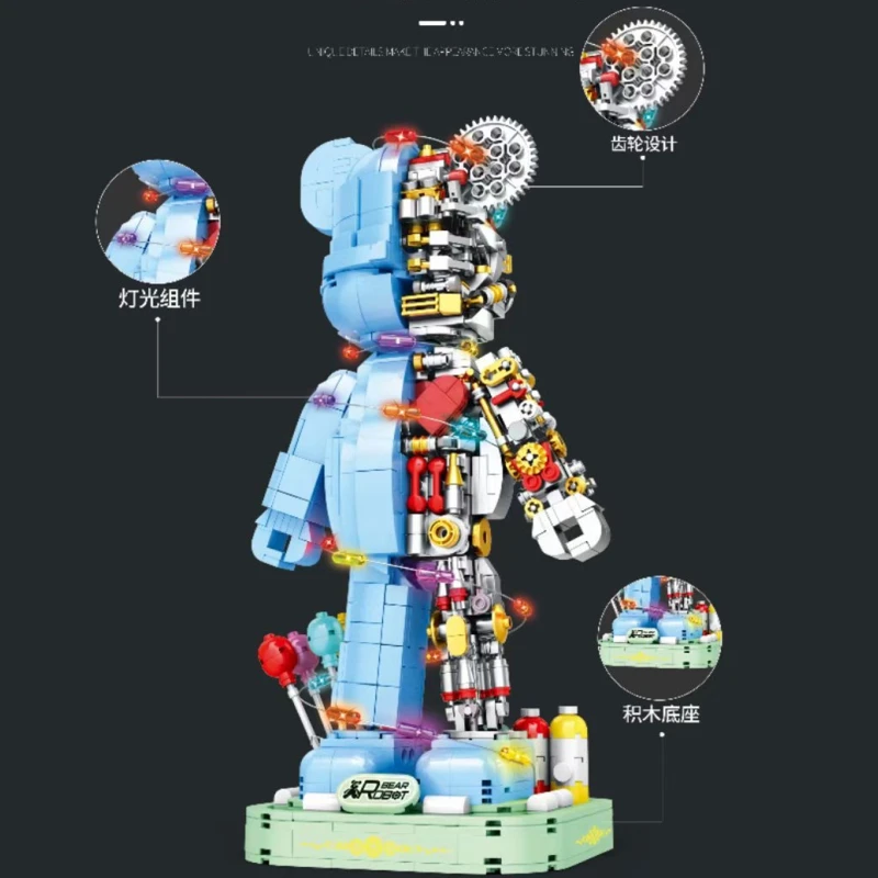 High-Tech Half Clear Mechanical Bear Model 6302 188001 Fashion Ornaments Building Blocks Bricks Childr enToys Christmas Gifts
High-Tech Half Clear Mechanical Bear Model 6302 188001 Fashion Ornaments Building Blocks Bricks Childr enToys Christmas Gifts