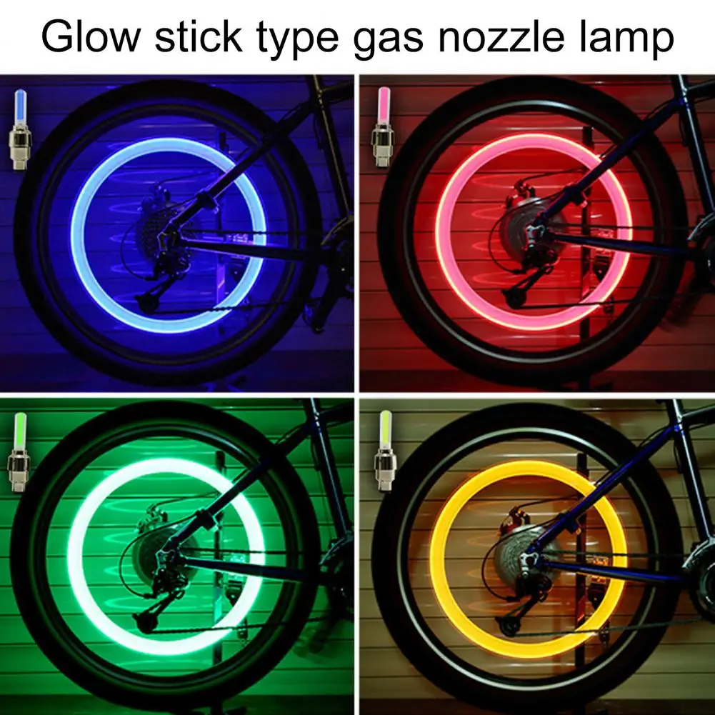 

LED Wheel Light PVC Tire Valve Cap Lamp High Brightness Vibration Sensing High Strength Bike Wheel Lamp Cycling Equipment