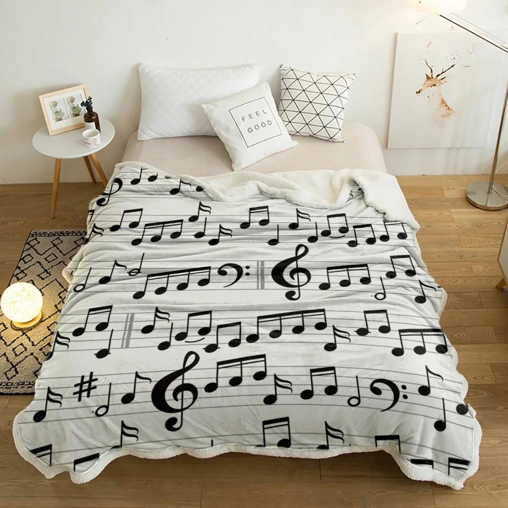 Staff Tab Music Note Black White Lamb Cashmere Fleece Blanket Home Bed Sofa Winter Sherpa Bedding Kids Thick Bedspread
Staff Tab Music Note Black White Lamb Cashmere Fleece Blanket Home Bed Sofa Winter Sherpa Bedding Kids Thick Bedspread