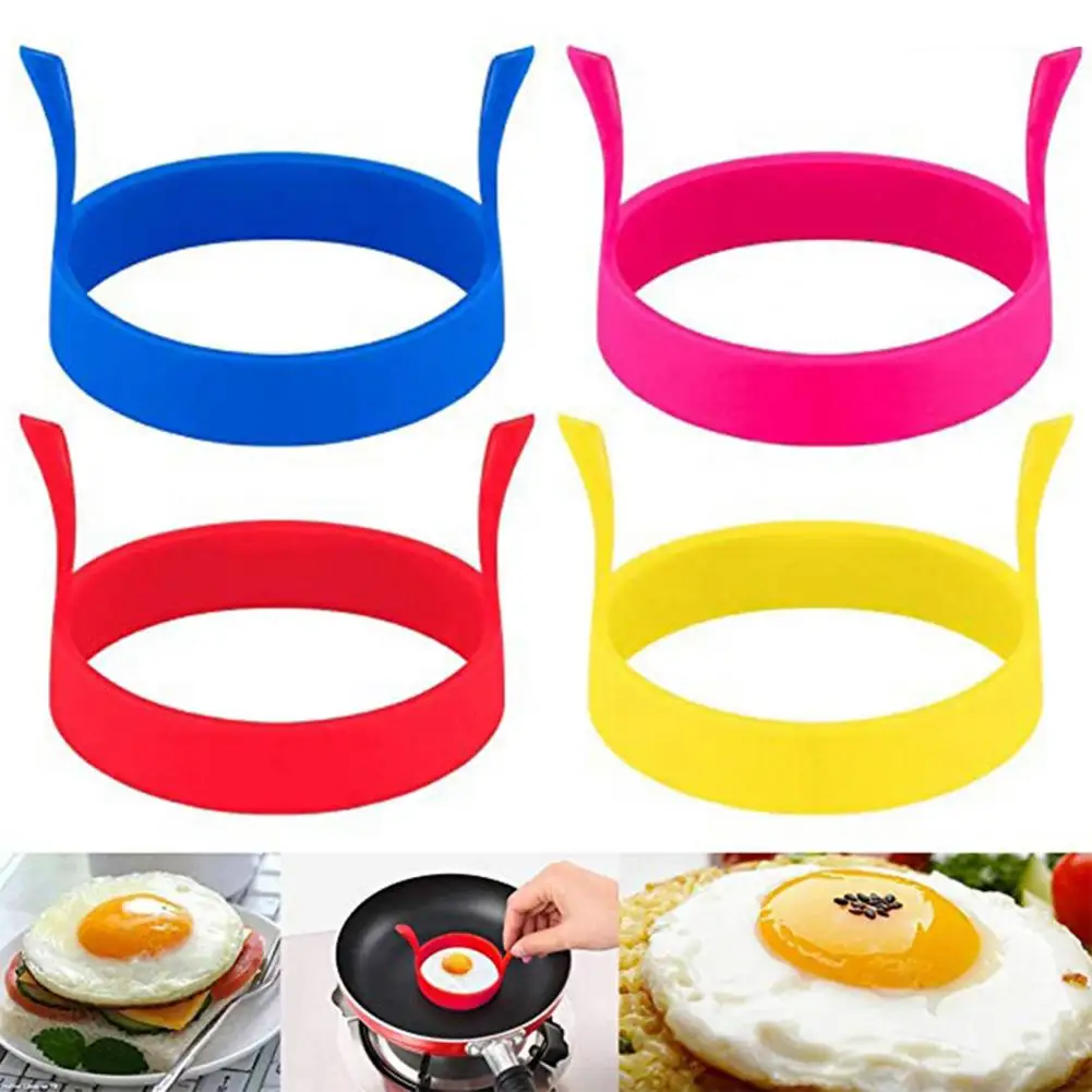 

Round Egg Ring Effortlessly Cook Round Eggs with Non-stick Mould Rings Dual Handle Deformation Resistant Heat-resistant for Easy