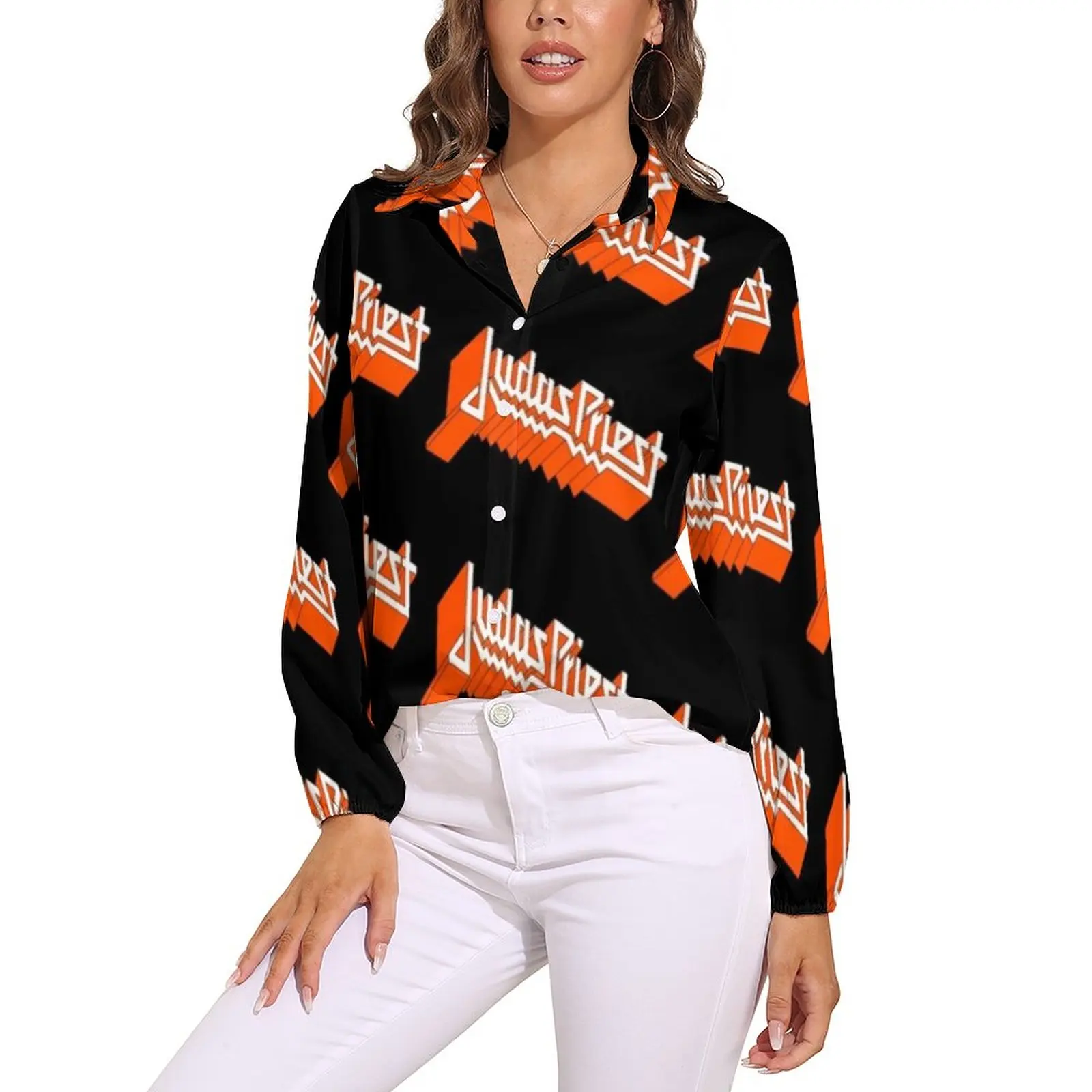 Judas Priest Blouse Music V Neck Lovely Korean Style Women Shirt Summer Top Shirts
Judas Priest Blouse Music V Neck Lovely Korean Style Women Shirt Summer Top Shirts