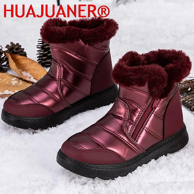 Женские зимние ботинки, теплые женские зимние ботинки на молнии, уличная Водонепроницаемая женская повседневная обувь на платформе 
Женские зимние ботинки, теплые женские зимние ботинки на молнии, уличная Водонепроницаемая женская повседневная обувь на платформе