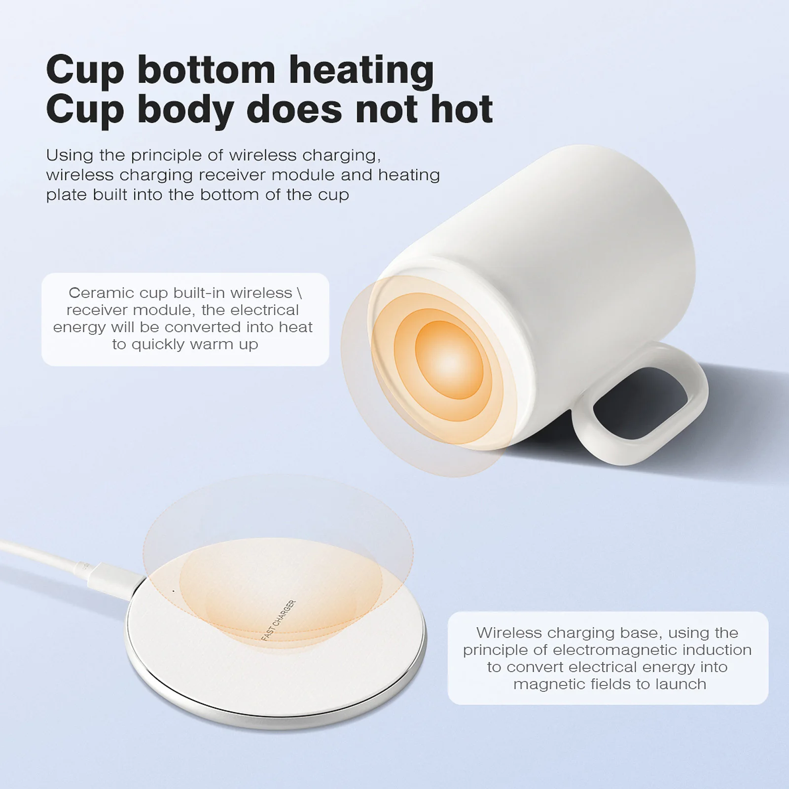 Heating Thermostatic Water Cup QC3.0 9V/2A Wireless Fast Charging Electric Heated Coaster Coffee Mug Cup Home Office Milk Tea
Heating Thermostatic Water Cup QC3.0 9V/2A Wireless Fast Charging Electric Heated Coaster Coffee Mug Cup Home Office Milk Tea