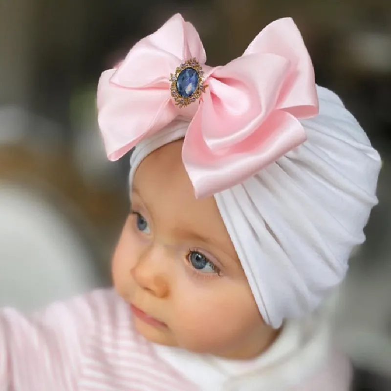 Solid Color Big Bow Rhinestone Hat for Newborn Turban Baby Girls Headwrap Infant Toddler Satin Bow Beanie with Diamond Stone Hat
Solid Color Big Bow Rhinestone Hat for Newborn Turban Baby Girls Headwrap Infant Toddler Satin Bow Beanie with Diamond Stone Hat