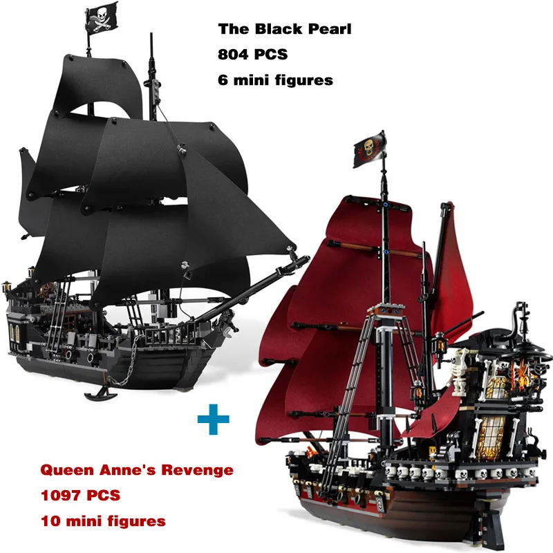 Pirates The Black Pearl and Queen Anne's Revenge Ship Building Block Bricks Toy Birthday Christmas Gift Compatible 4195 4184
Pirates The Black Pearl and Queen Anne's Revenge Ship Building Block Bricks Toy Birthday Christmas Gift Compatible 4195 4184