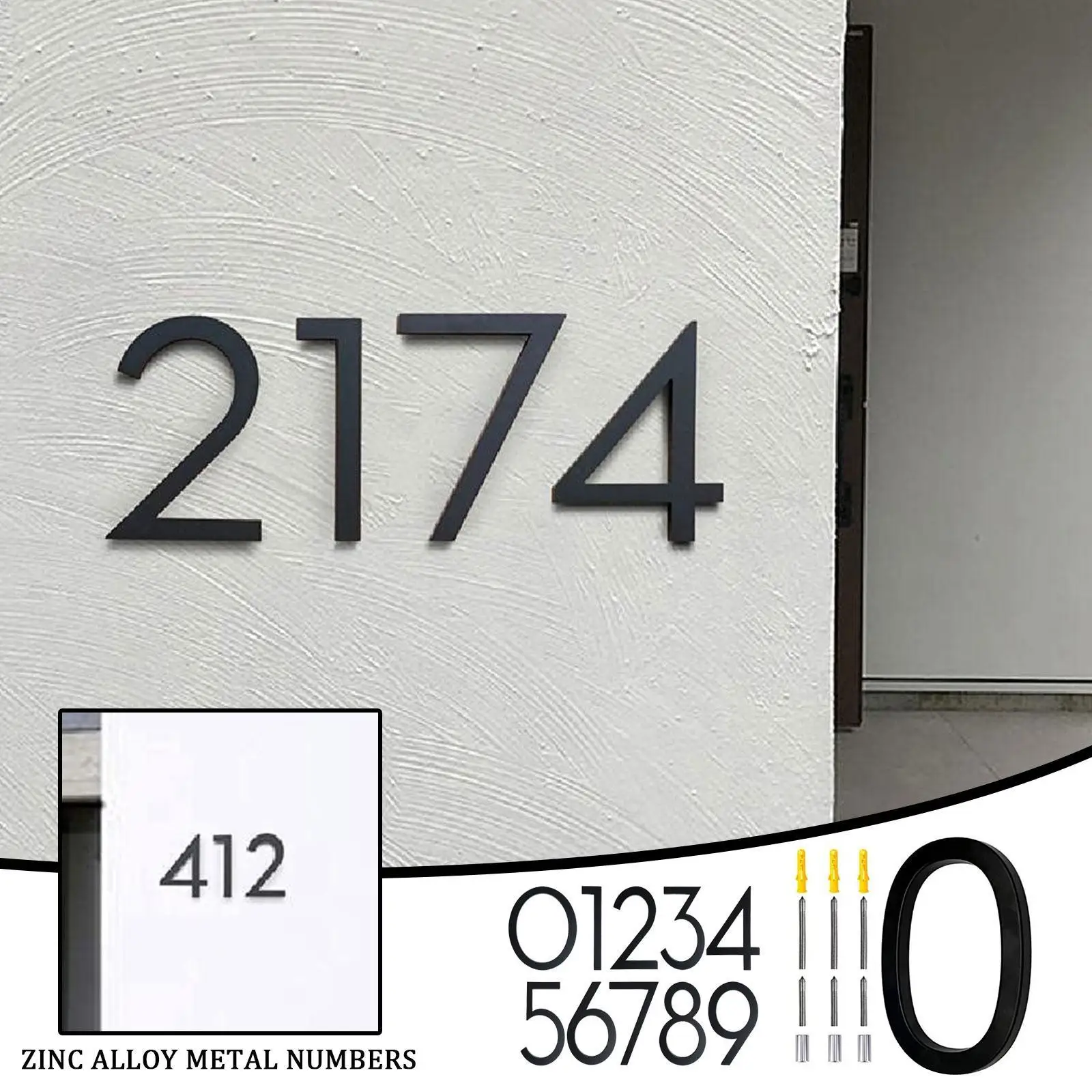 1pc 5 Inch Black House Number 0-9 Floating Sign Modern Door Numbers Building Signage Outdoor Address DIY Metal Digital Signage
1pc 5 Inch Black House Number 0-9 Floating Sign Modern Door Numbers Building Signage Outdoor Address DIY Metal Digital Signage