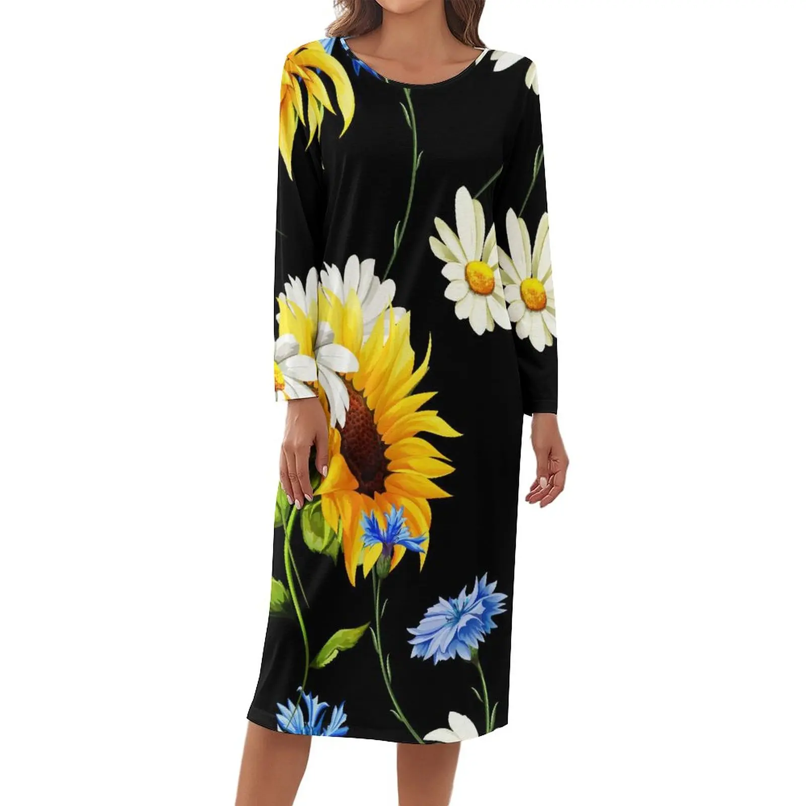 Yellow Sunflower Pajamas Woman White Blue Flowers Print Comfortable Dresses Daily Long-Sleeve Retro Nightgown O Neck Home Suit
Yellow Sunflower Pajamas Woman White Blue Flowers Print Comfortable Dresses Daily Long-Sleeve Retro Nightgown O Neck Home Suit