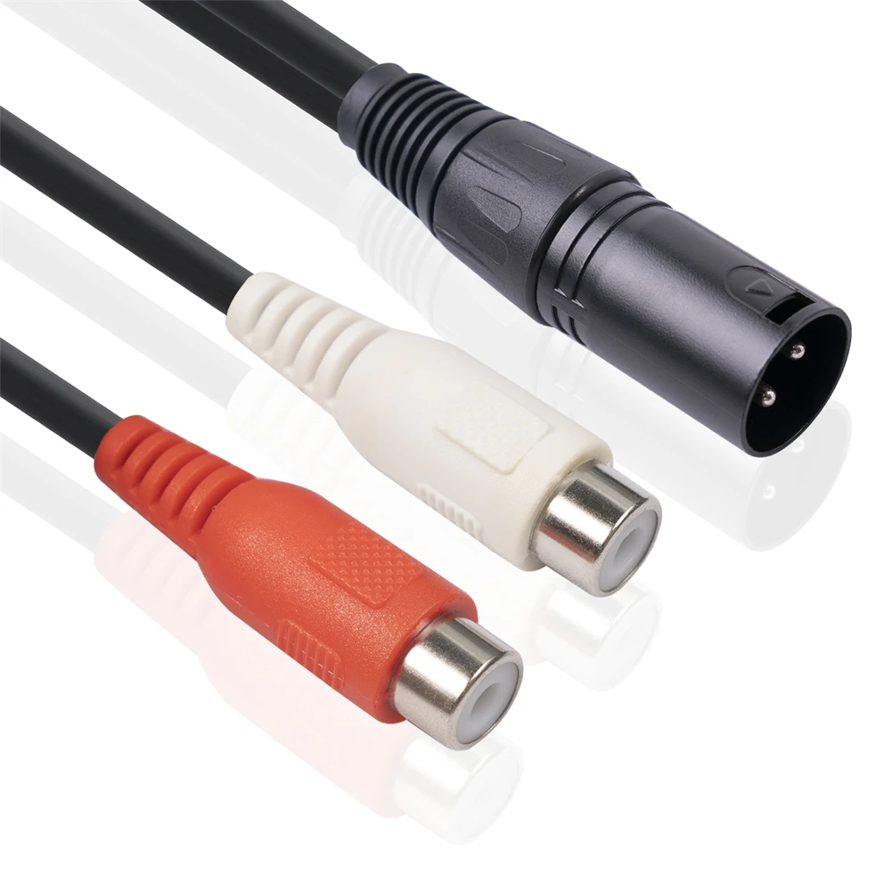 XLR Male To 2-RCA Female Microphone Adapter Cable For Mic Speaker Amplifiers Canon Left And Right Audio Channels 20cm Lenth
XLR Male To 2-RCA Female Microphone Adapter Cable For Mic Speaker Amplifiers Canon Left And Right Audio Channels 20cm Lenth