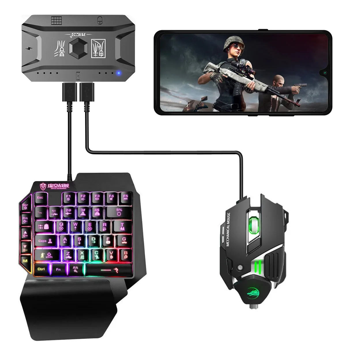 Набор для клавиатуры и мыши SeynLi RGB игровая мышь одной руки мини клавиатура
