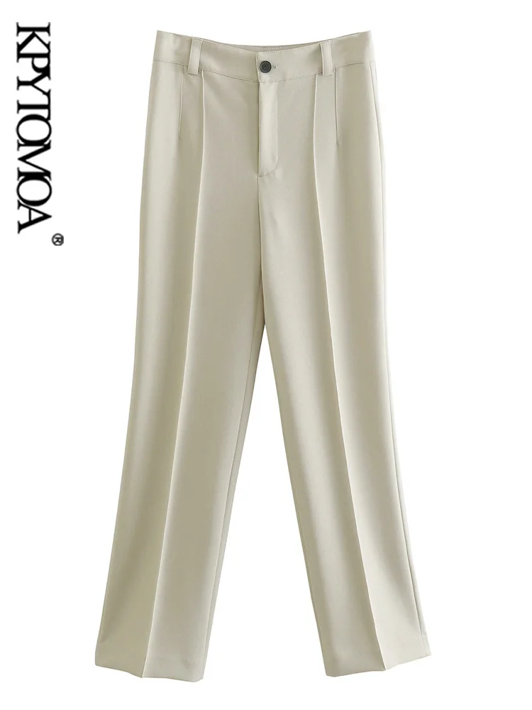 KPYTOMOA Women Fashion Side Pockets Straight Pants Vintage High Waist Zipper Fly Female Trousers Mujer
KPYTOMOA Women Fashion Side Pockets Straight Pants Vintage High Waist Zipper Fly Female Trousers Mujer
