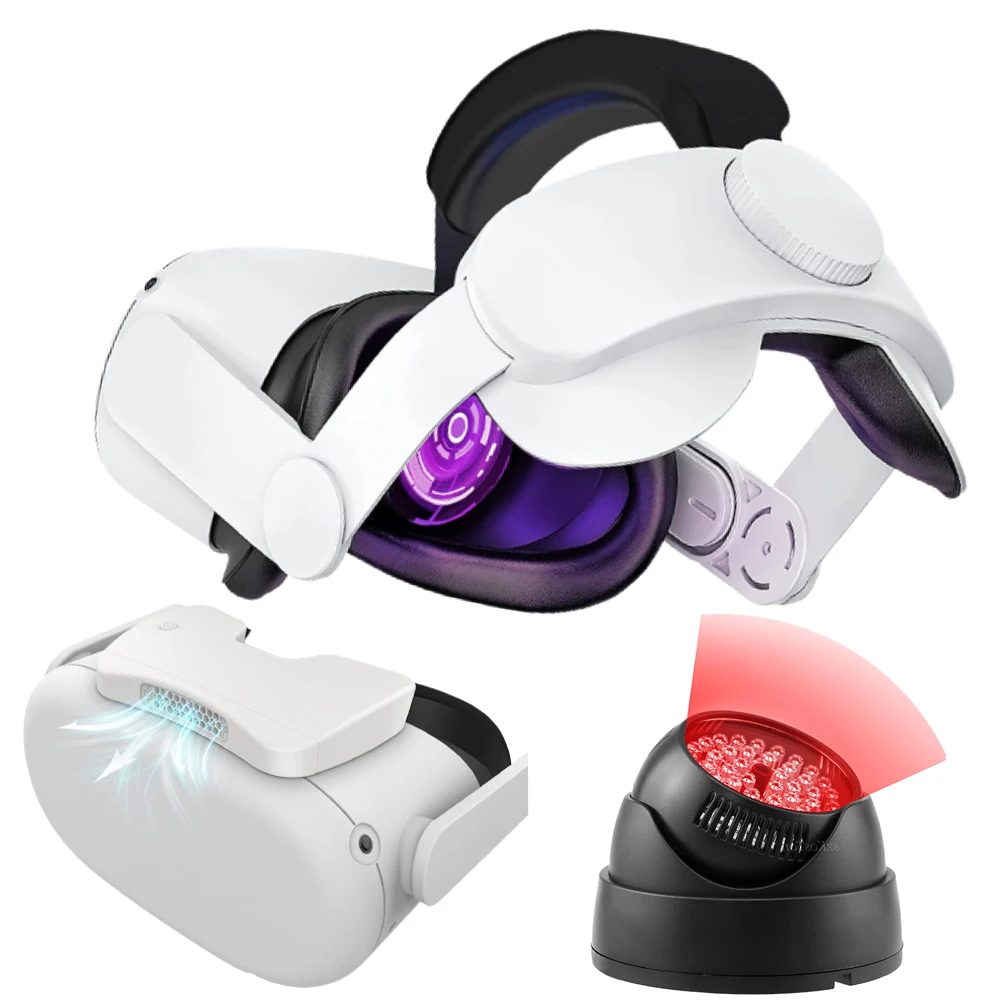 Halo Strap for Oculus Quest 2 VR Headset Elevate Comfort Infrared illuminator Light Cooling Fan For Oculus Quest 2 Accessories
Halo Strap for Oculus Quest 2 VR Headset Elevate Comfort Infrared illuminator Light Cooling Fan For Oculus Quest 2 Accessories