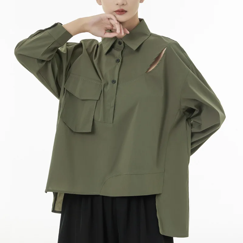 Japan Style Trend Irregular Long Sleeve Shirt 2023 Spring Women Streetwear Hip Hop Casual Loose Hole Pocket Tops Blouses 90861
Japan Style Trend Irregular Long Sleeve Shirt 2023 Spring Women Streetwear Hip Hop Casual Loose Hole Pocket Tops Blouses 90861