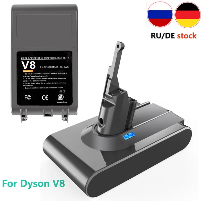 21.6V 4000mAh Replacement V8 Battery For Dyson V8 Batteries Absolute V8 Animal Li-ion SV10 Vacuum Cleaner Rechargeable Battery
21.6V 4000mAh Replacement V8 Battery For Dyson V8 Batteries Absolute V8 Animal Li-ion SV10 Vacuum Cleaner Rechargeable Battery