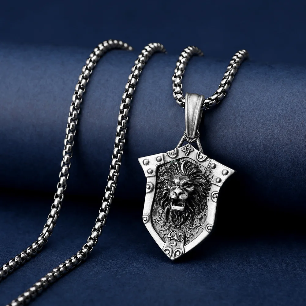2022 Fashion Titanium Steel Lion Shield Pendant Necklace Retro Craft Domineering Jewelry Pendant Necklace For Men And Women
2022 Fashion Titanium Steel Lion Shield Pendant Necklace Retro Craft Domineering Jewelry Pendant Necklace For Men And Women