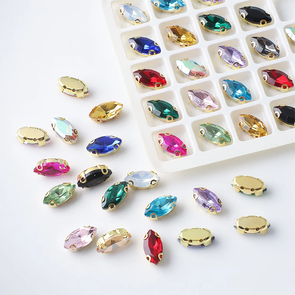 20Pcs 6x12mm Horse Eye Glass Rhinestones With Claw Sew On Crystal Stone Strass Diamond Gold Base Buckle For Clothing Dressing
20Pcs 6x12mm Horse Eye Glass Rhinestones With Claw Sew On Crystal Stone Strass Diamond Gold Base Buckle For Clothing Dressing