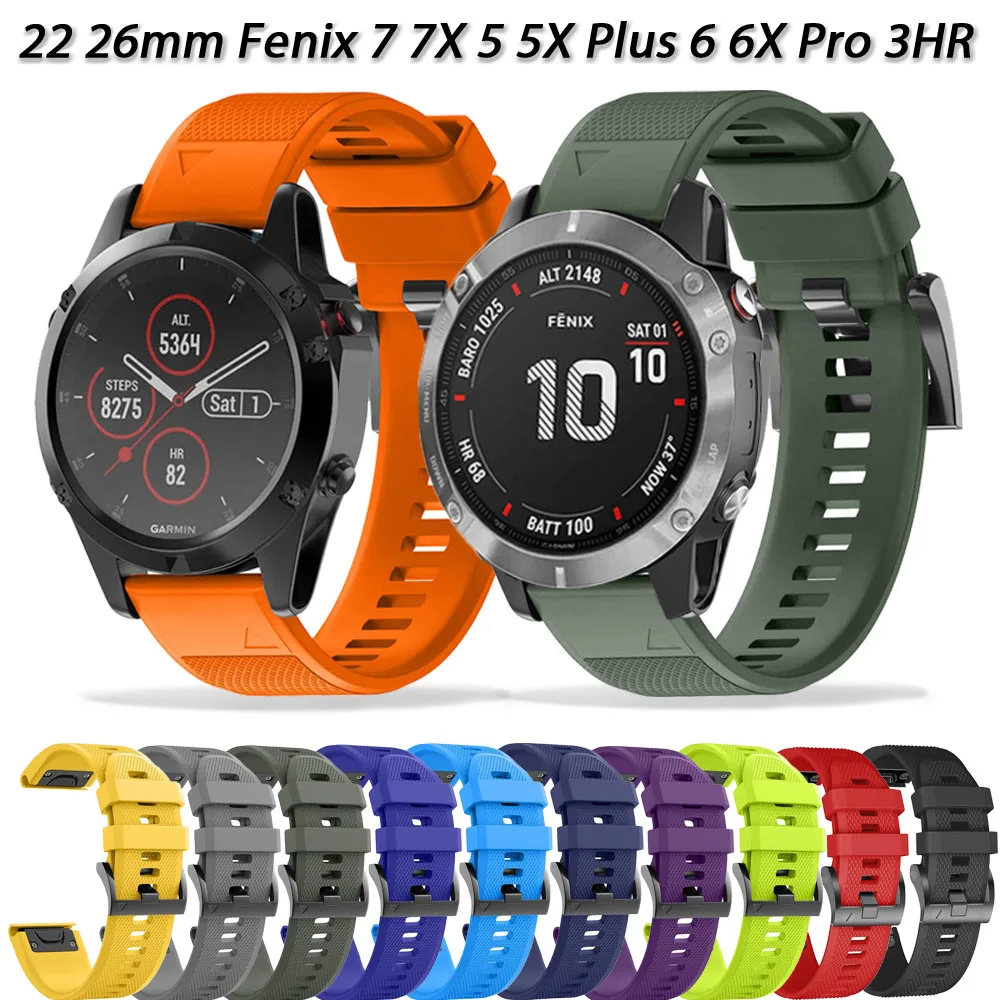 

22 26mm Smartwatch For Garmin Fenix 7 7X 6 6X Pro 5 5X Strap Silicone Band Forerunner 935 945 Quick Release Belt Correa Bracelet