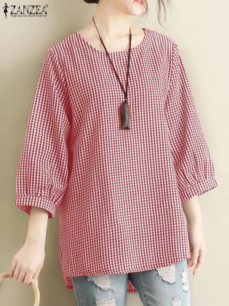 ZANZEA Retro Grid Printed Shirt Women Elegant Puff Sleeve Blouse Lady Fashion Work Blusas Tunic Top Oversize Chemise Mujer Femme
ZANZEA Retro Grid Printed Shirt Women Elegant Puff Sleeve Blouse Lady Fashion Work Blusas Tunic Top Oversize Chemise Mujer Femme