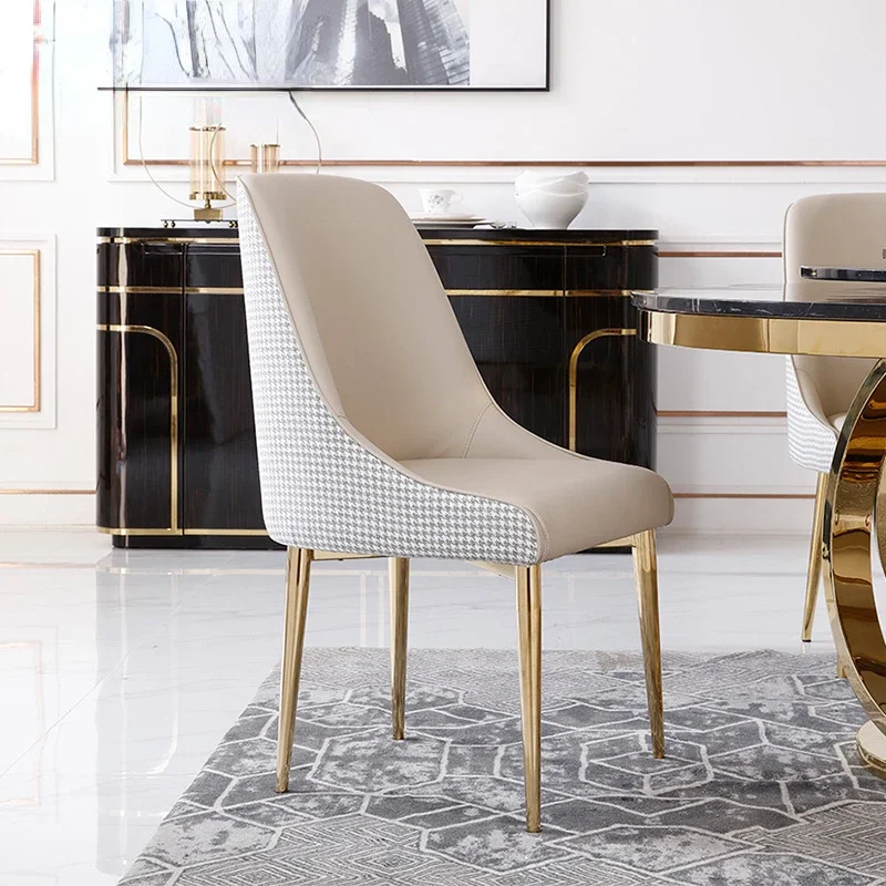 Post-Modern Simple and Light Luxury Dining Chair Leather Home Backrest Metal Stainless Steel Stool Desk Chair
Post-Modern Simple and Light Luxury Dining Chair Leather Home Backrest Metal Stainless Steel Stool Desk Chair