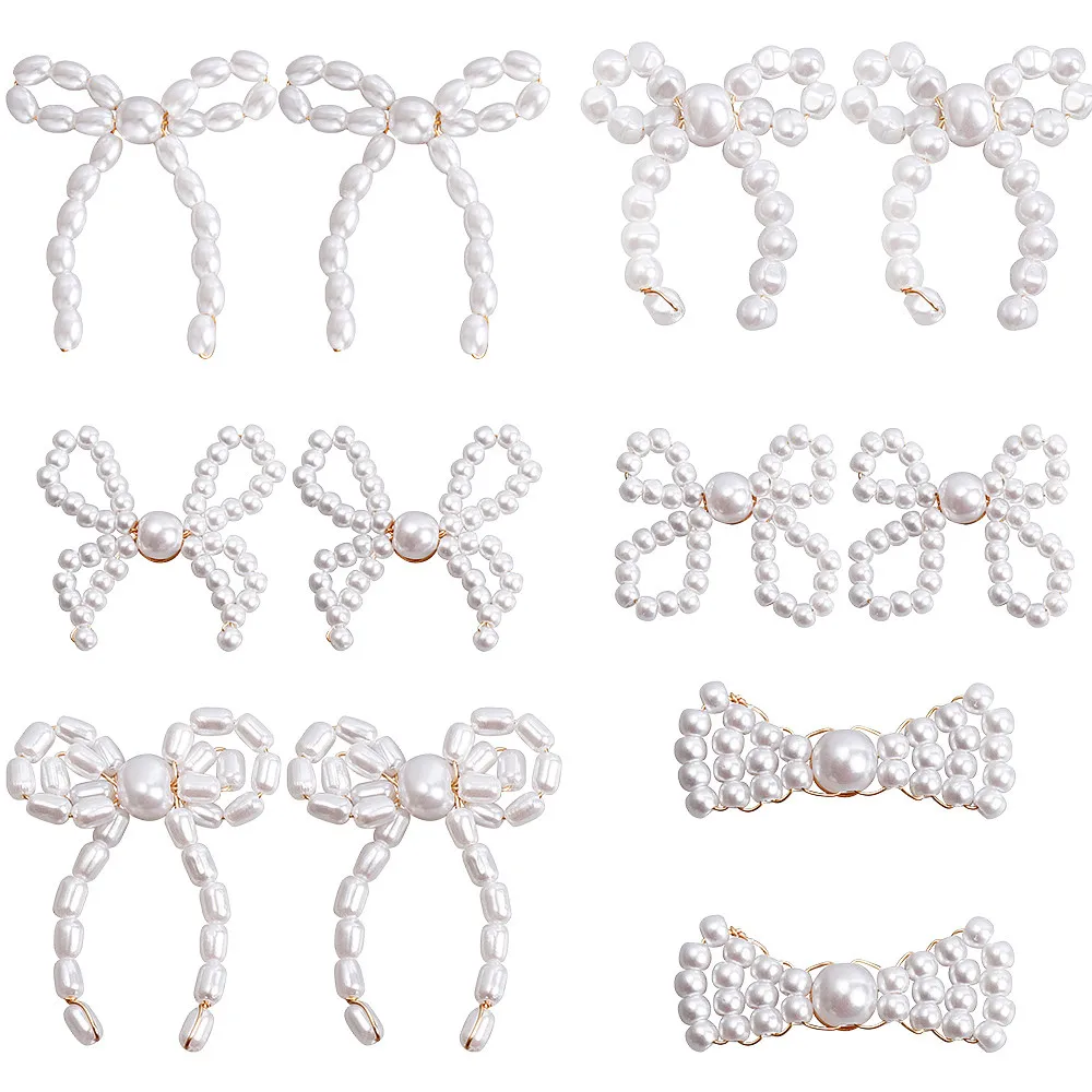 

Trendy Simulated Pearl Bow Tassel Earrings for Women Statement Elegant Bowknot Drop Earrings Stud Wedding Jewelry Party Gifts