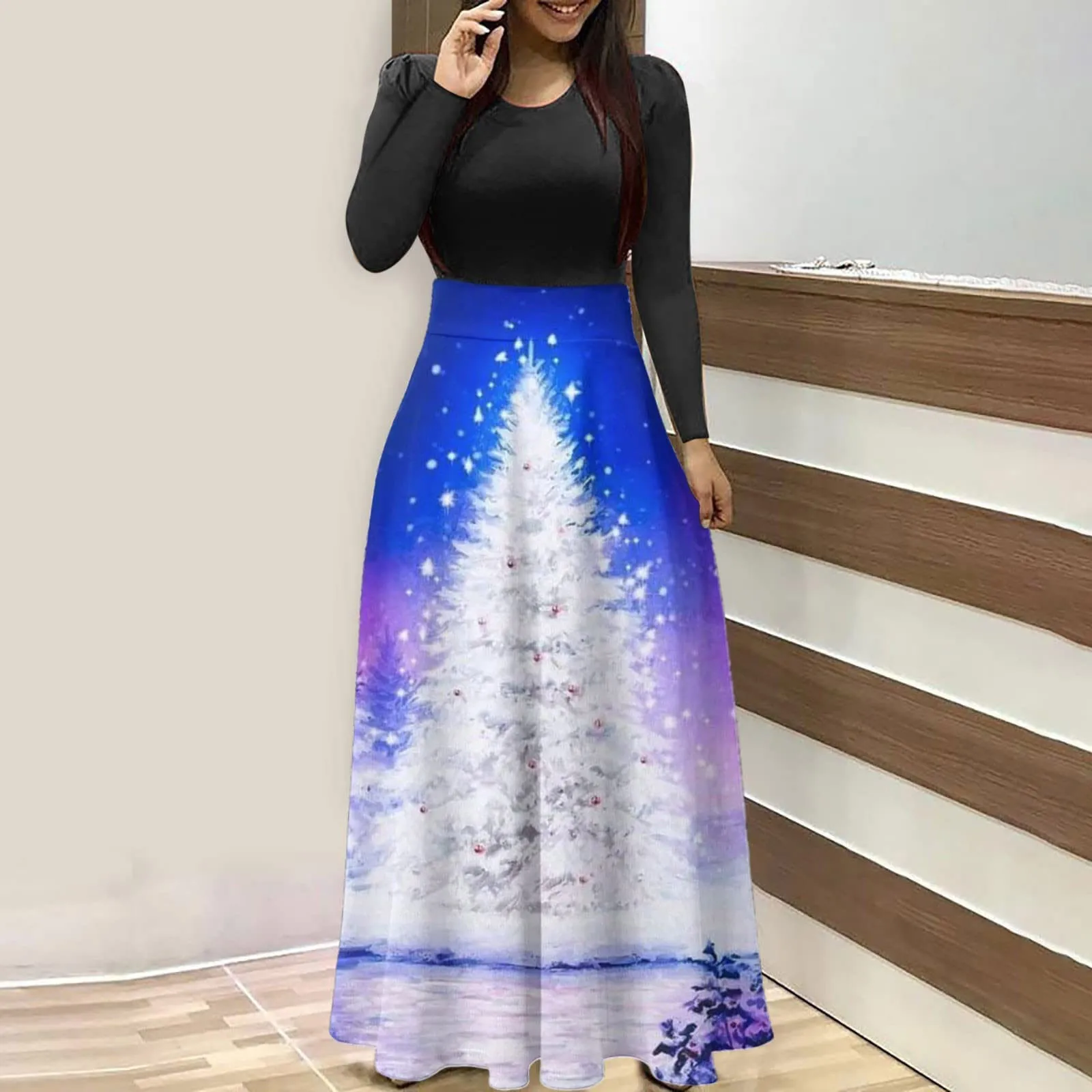 2023 Elegant Dress Suitable Dress For Women Christmas Idea Tree Printed Dresses Fashion Oversized Long vestido navidad mujer
2023 Elegant Dress Suitable Dress For Women Christmas Idea Tree Printed Dresses Fashion Oversized Long vestido navidad mujer