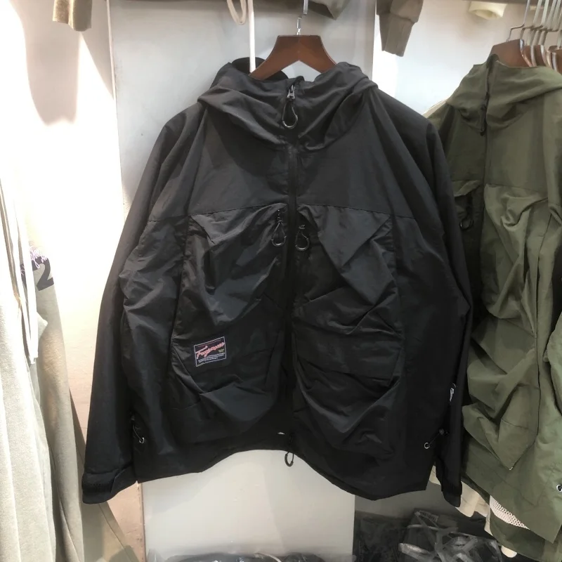 Мужская и женская Свободная куртка на молнии, тонкая ветрозащитная уличная куртка с капюшоном и несколькими карманами, 2022