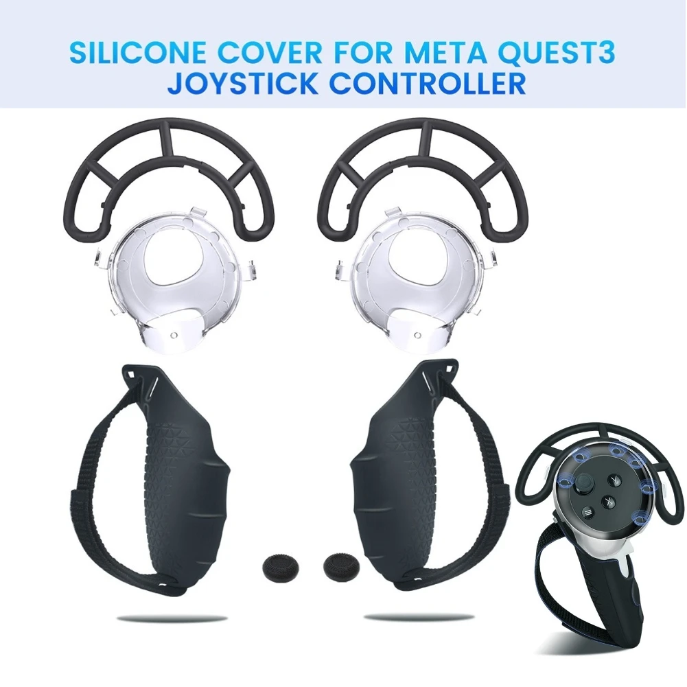Набор защитных чехлов 6 в 1 для контроллера Meta Quest 3 VR, кольцевая Крышка для контроллера, Противоударная силиконовая крышка контроллера, аксессуары для телефона
Набор защитных чехлов 6 в 1 для контроллера Meta Quest 3 VR, кольцевая Крышка для контроллера, Противоударная силиконовая крышка контроллера, аксессуары для телефона