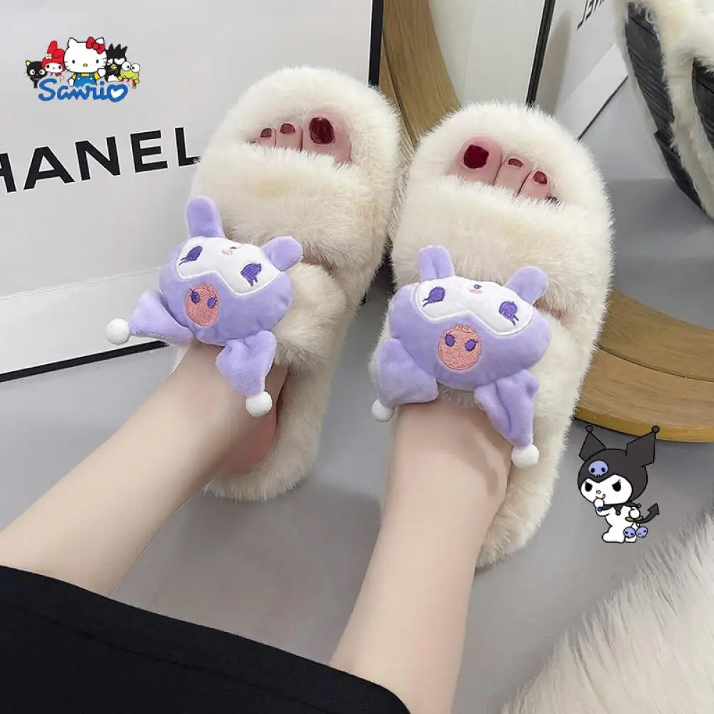 Kawaii Sanrios Melody Kuromi Plush Slippers Cartoon Cinnamoroll Autumn Winter Comfortable Soft Sole Cute Exposed Toe Home Shoe
Kawaii Sanrios Melody Kuromi Plush Slippers Cartoon Cinnamoroll Autumn Winter Comfortable Soft Sole Cute Exposed Toe Home Shoe