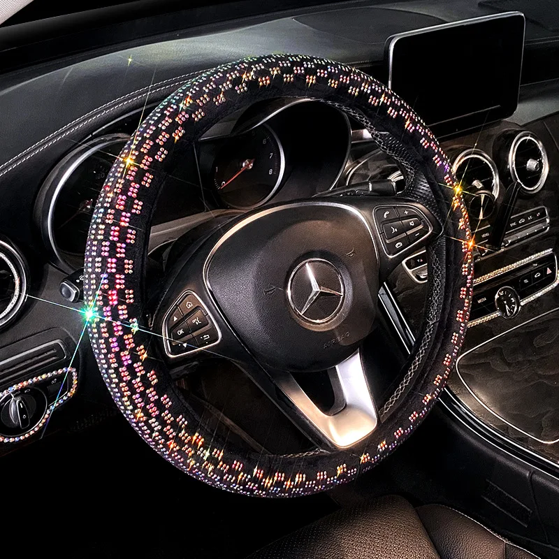Bling Crystal Steering Wheel Cover Car Interior Accessories Auto Decoration Women Anti Slip Fashion Plush Steering Handle Covers
Bling Crystal Steering Wheel Cover Car Interior Accessories Auto Decoration Women Anti Slip Fashion Plush Steering Handle Covers