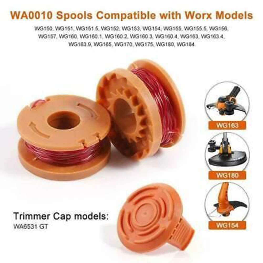 6PCS Trimmer Spools Cover Set Suit For WORX Mower WA0010 Spool WA6531 Line Cover WG160.3 WG160.4 WG180 WG150 Power Tool Parts
6PCS Trimmer Spools Cover Set Suit For WORX Mower WA0010 Spool WA6531 Line Cover WG160.3 WG160.4 WG180 WG150 Power Tool Parts