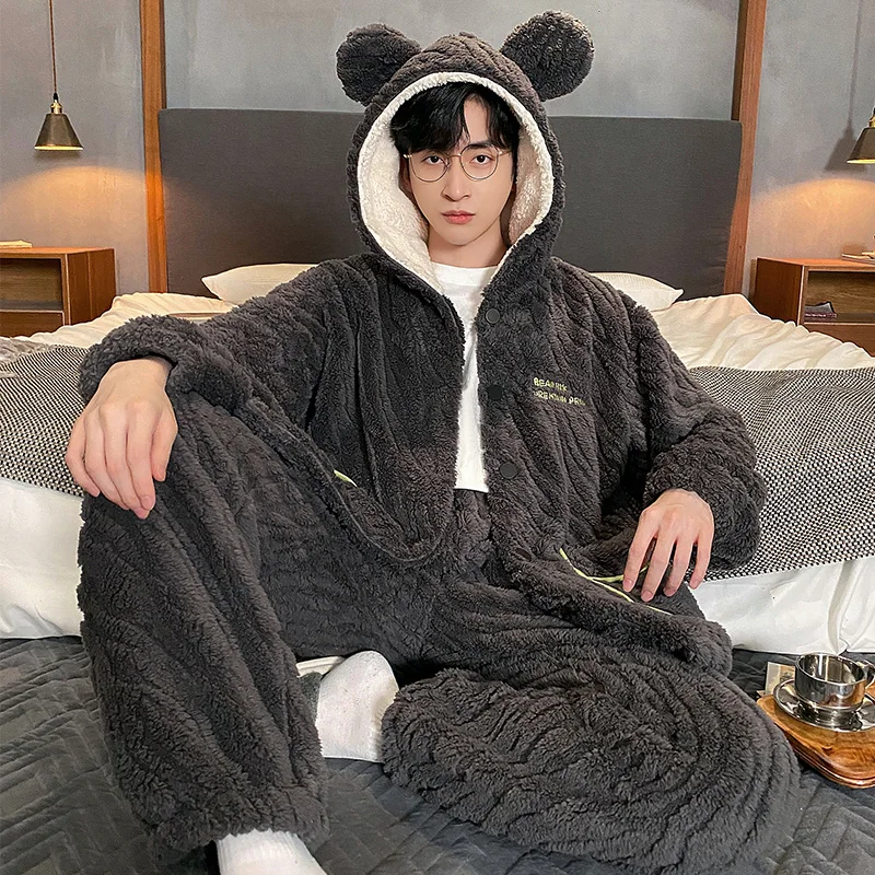 QUHENG 2022 Winter Long Sleeve Hooded Thick Warm Flannel Pajama Sets for Men Autumn Hooded Sleepwear Suit Pyjama Male Homewear
QUHENG 2022 Winter Long Sleeve Hooded Thick Warm Flannel Pajama Sets for Men Autumn Hooded Sleepwear Suit Pyjama Male Homewear
