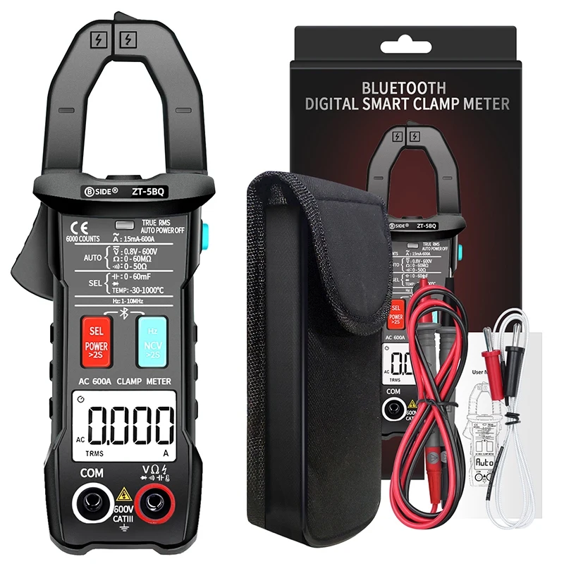 BSIDE ZT-5BQ Digital Clamp Meter Wireless Technology Smart Multimeter True RMS Voltmeter Ammeter Auto Rang Capacitor NCV Tester
BSIDE ZT-5BQ Digital Clamp Meter Wireless Technology Smart Multimeter True RMS Voltmeter Ammeter Auto Rang Capacitor NCV Tester