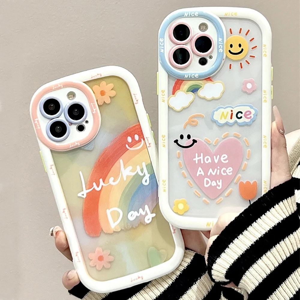 Cute Rainbow Cartoon Heart Smile Shockproof Bumper Transparent Phone Case For iPhone 14 13 12 11 Pro Max Soft Back Cover Case
Cute Rainbow Cartoon Heart Smile Shockproof Bumper Transparent Phone Case For iPhone 14 13 12 11 Pro Max Soft Back Cover Case