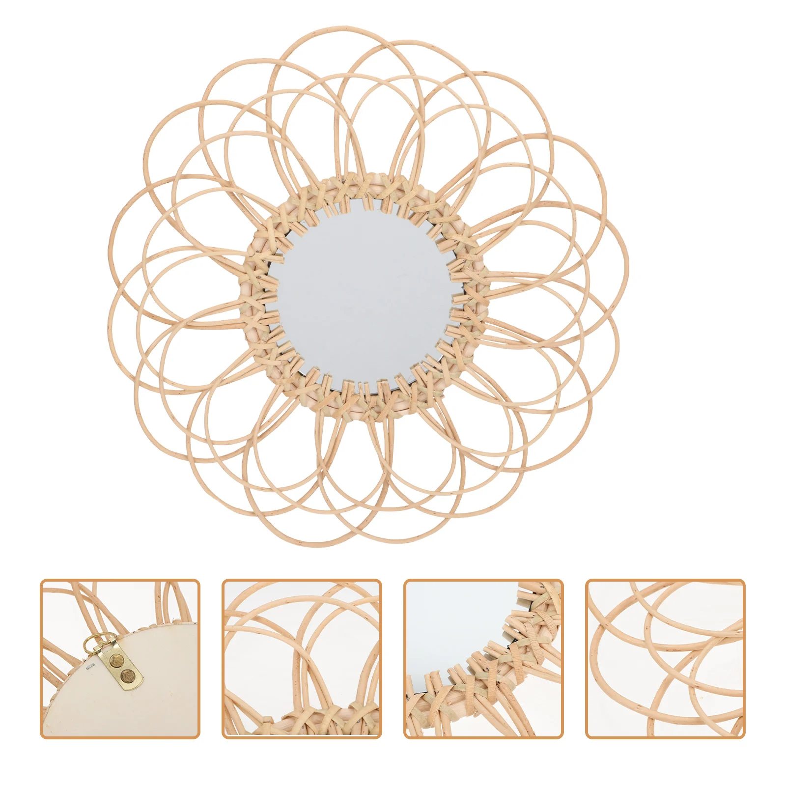 Mirror Wall Round Woven Hanging Rattan Wicker Frame Macrame Makeup Vanity Decorative Bohemian Braided Mirrors Decor Home
Mirror Wall Round Woven Hanging Rattan Wicker Frame Macrame Makeup Vanity Decorative Bohemian Braided Mirrors Decor Home