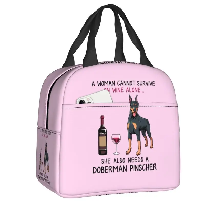 Doberman Pinscher And Wine Funny Dog Insulated Lunch Bag for Women Portable Pet Puppy Lover Cooler Thermal Lunch Tote Office
Doberman Pinscher And Wine Funny Dog Insulated Lunch Bag for Women Portable Pet Puppy Lover Cooler Thermal Lunch Tote Office