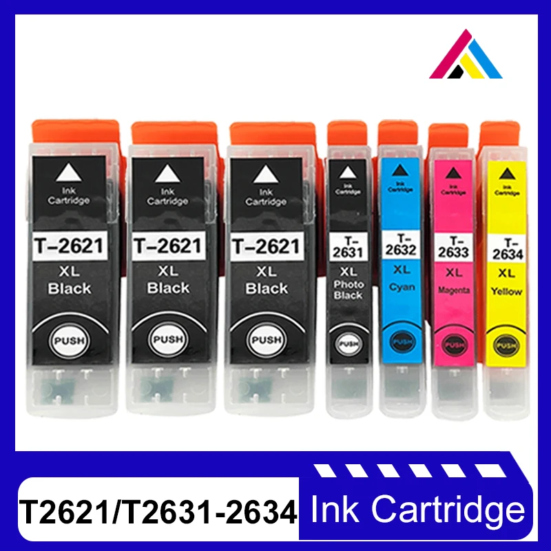 T2621 T2631-2634 Compatible Ink Cartridge for T 2621 xl for EPSON XP 520 600 605 610 615 620 625 700 710 720 800 810 820 Printer
T2621 T2631-2634 Compatible Ink Cartridge for T 2621 xl for EPSON XP 520 600 605 610 615 620 625 700 710 720 800 810 820 Printer