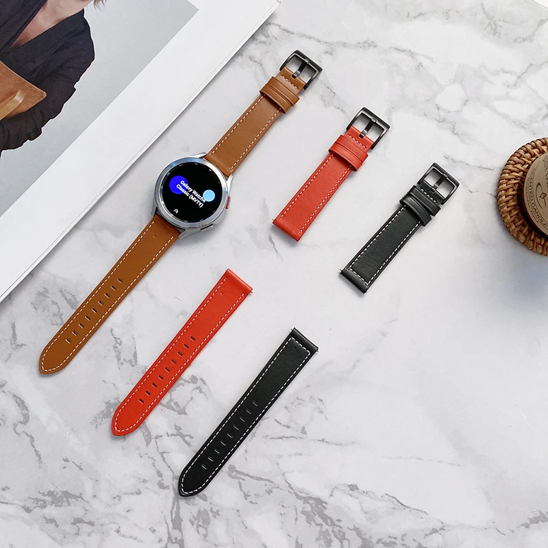 Genuine Leather Watchband 20mm For Samsung Galaxy Watch 4 Classic 42mm 46mm Strap Watch 4 44mm 40mm Women Bracelet Wristband
Genuine Leather Watchband 20mm For Samsung Galaxy Watch 4 Classic 42mm 46mm Strap Watch 4 44mm 40mm Women Bracelet Wristband