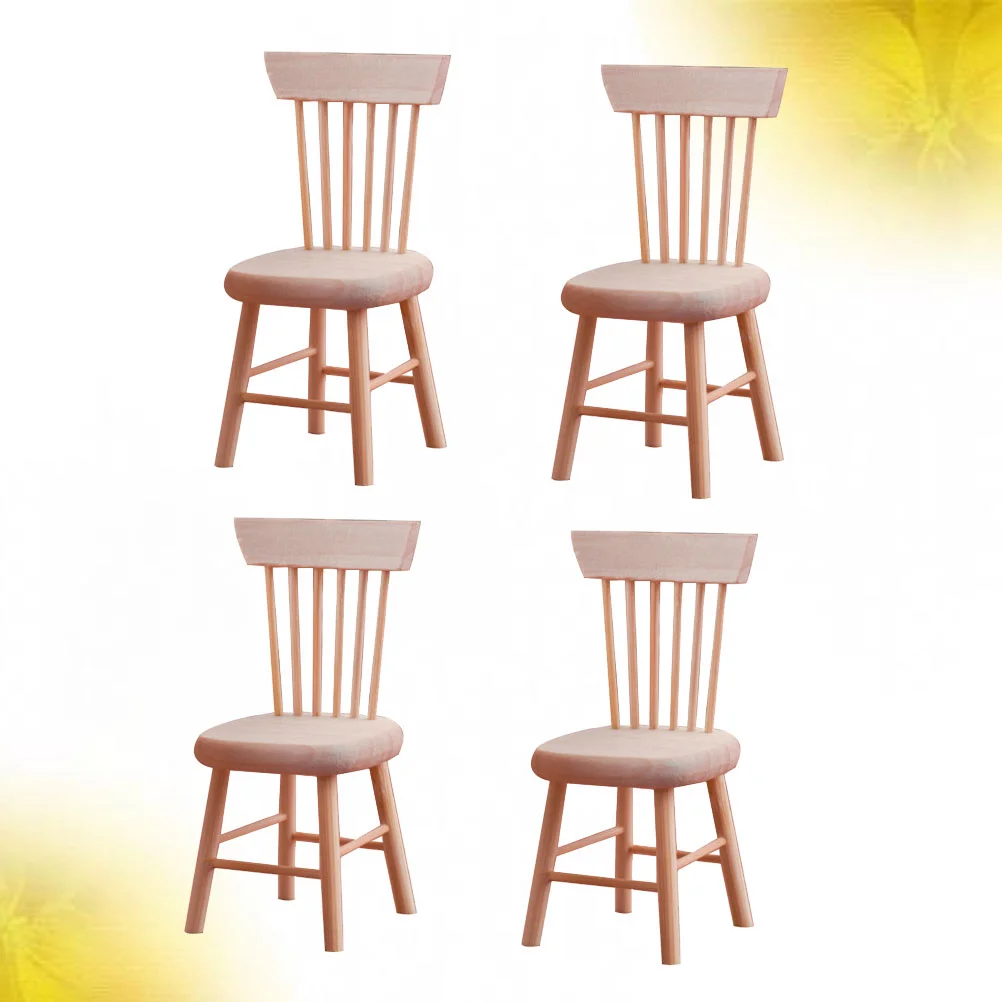 4 Pcs Simulated Chair Durable Toys Layout Photo Props Micro Decors Wooden Ornaments for Hotel
4 Pcs Simulated Chair Durable Toys Layout Photo Props Micro Decors Wooden Ornaments for Hotel