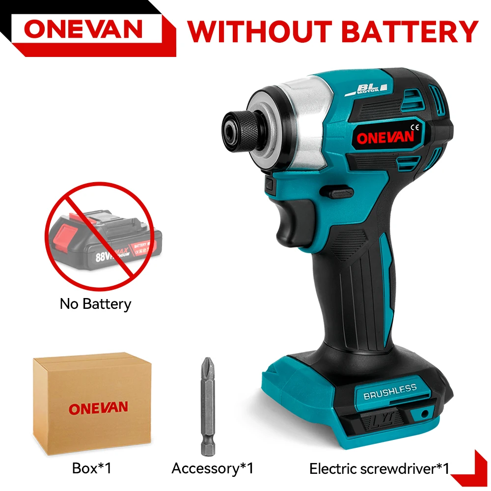 ONEVAN Бесщеточная аккумуляторная отвертка 600 Нм для Makita 18 В
ONEVAN Бесщеточная аккумуляторная отвертка 600 Нм для Makita 18 В