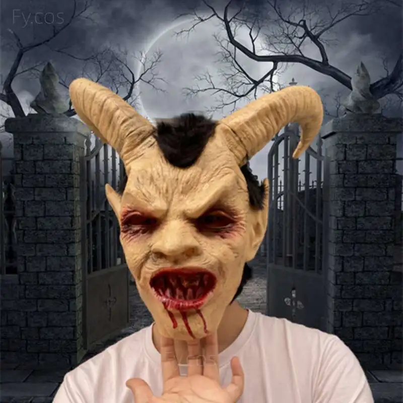 Lucifer Cosplay Latex Masks Halloween Costume Horror Demon Devil Face Horn Adult Rave Props Scary Monsters Blood Disguise Man
Lucifer Cosplay Latex Masks Halloween Costume Horror Demon Devil Face Horn Adult Rave Props Scary Monsters Blood Disguise Man