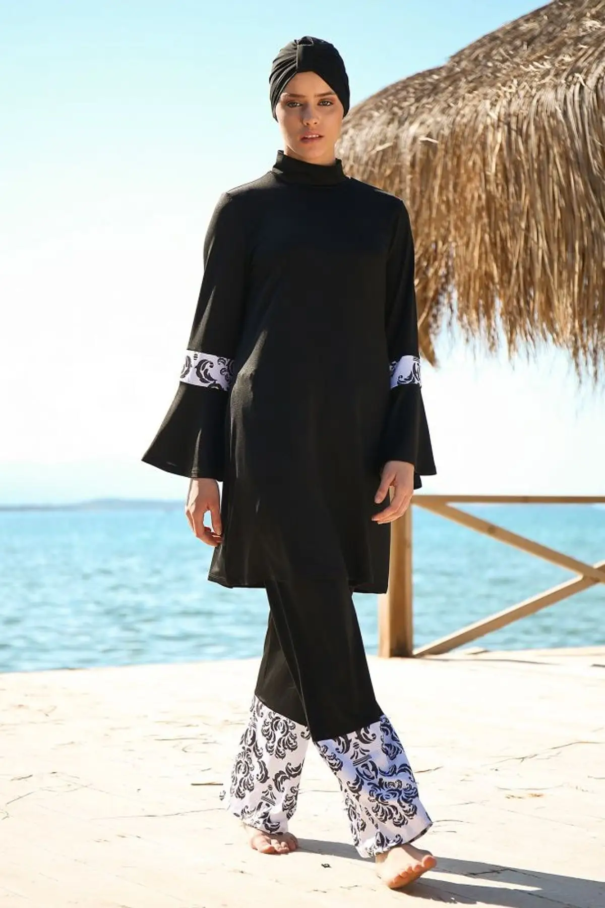 Women's Muslim Loose Cut Loose Model Design Fully Covered Hijab Swimsuit 1958 Black
Women's Muslim Loose Cut Loose Model Design Fully Covered Hijab Swimsuit 1958 Black
