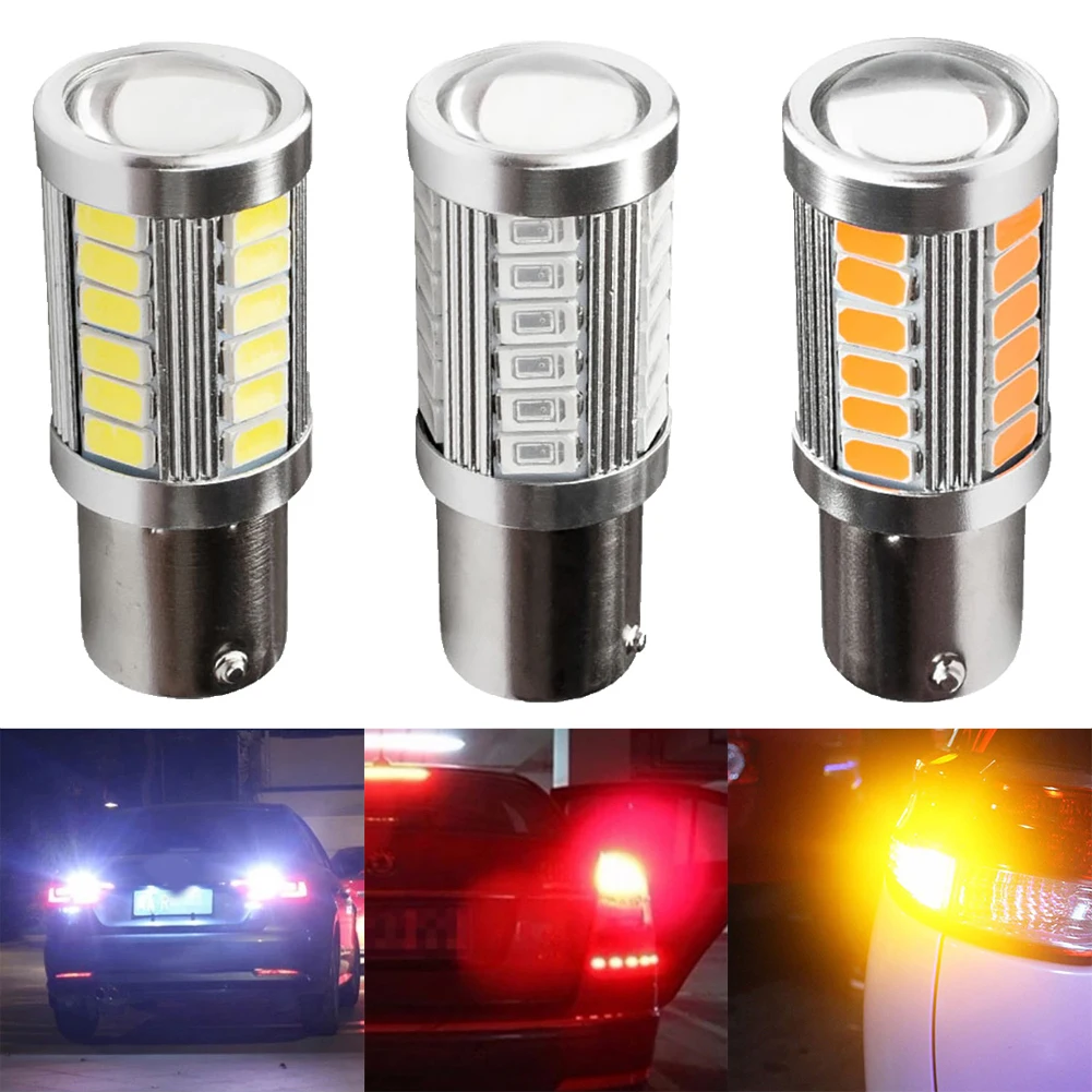 

1pcs 1156 P21W BA15S 33 SMD 5630 5730 LED Car Backup Reserve Light Motor Brake Bulb Daytime Running Light White Red Orange Amber