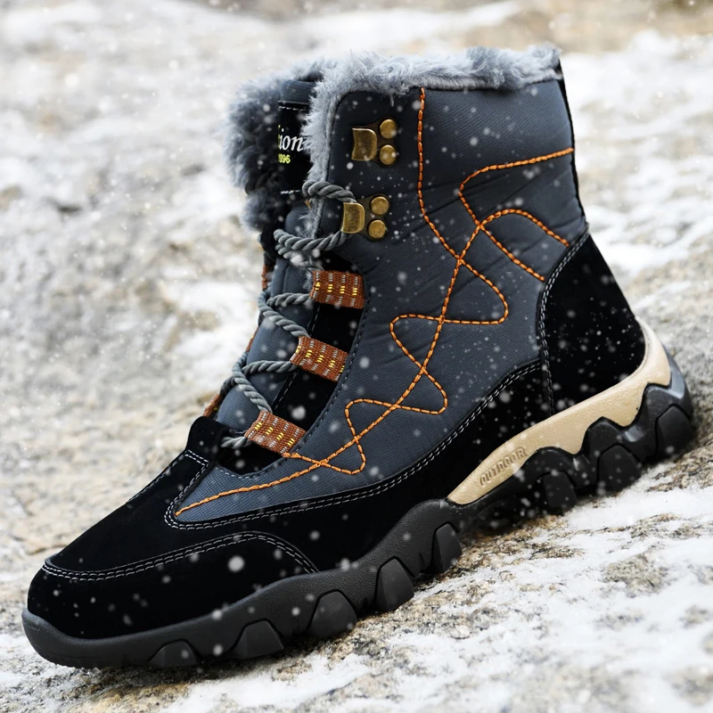 Winter Men Boots Fur Design Waterproof Boots Lace-up Outdoor Hiking Velvet Snow Boots Plush Flat Casual Resistance Activities
Winter Men Boots Fur Design Waterproof Boots Lace-up Outdoor Hiking Velvet Snow Boots Plush Flat Casual Resistance Activities