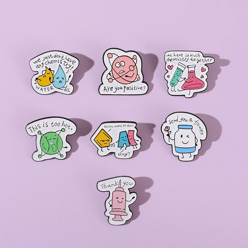 Chemical Laboratory Tools Enamel Pins Beaker Test Tube Molecule Lapel Badge Cute Cartoon Bottle Cups Brooch for Backpack Clothes
Chemical Laboratory Tools Enamel Pins Beaker Test Tube Molecule Lapel Badge Cute Cartoon Bottle Cups Brooch for Backpack Clothes