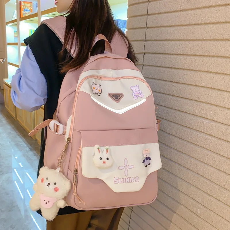 

Школьные ранцы для девочек-подростков, рюкзак для средних учеников, Женский нейлоновый повседневный рюкзак в японском и корейском стиле