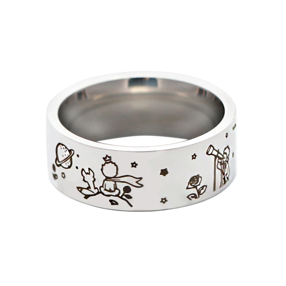 little Prince Cute Stainless Steel Ring Titanium Steel Men's Woman Girl Ring Fashion Temperament Jewelry Gifts for Kids
little Prince Cute Stainless Steel Ring Titanium Steel Men's Woman Girl Ring Fashion Temperament Jewelry Gifts for Kids