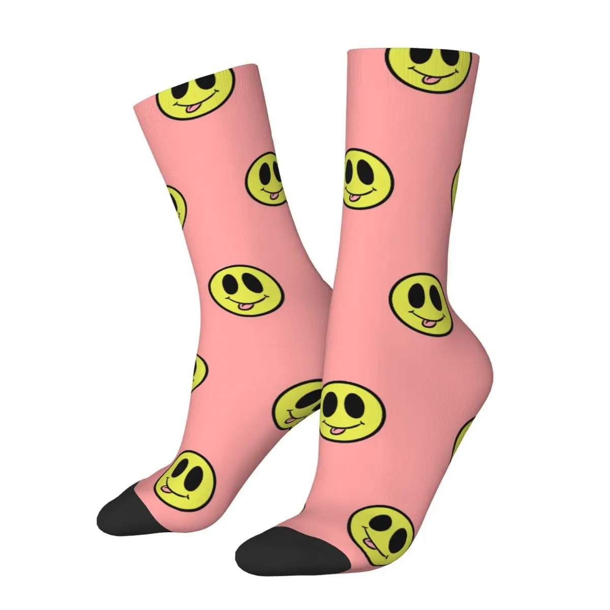 

Hip Hop Vintage Silly Smiley Face Crazy Men's Socks Alien Interesting Mysterious Unisex Pattern Printed Crew Sock Boys Gift