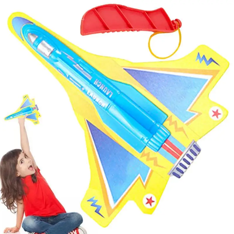 

Airplanes For Boys Age 4-7 Catapult Glider Airplane Fun Outdoor Flying Toys Model Plane Toy With Launch Handle Birthday Gift For