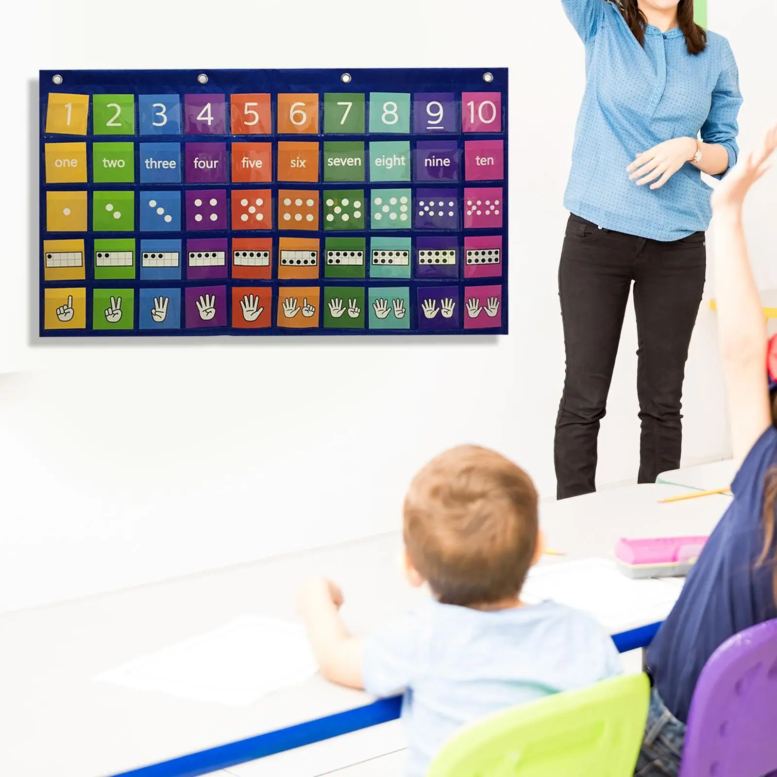 Children Math 1 to 10 Educational Hanging Pouch 50 Grids and Cards Durable 
Children Math 1 to 10 Educational Hanging Pouch 50 Grids and Cards Durable